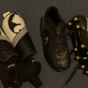 Nike Black and Yellow Kids Soccer Gear